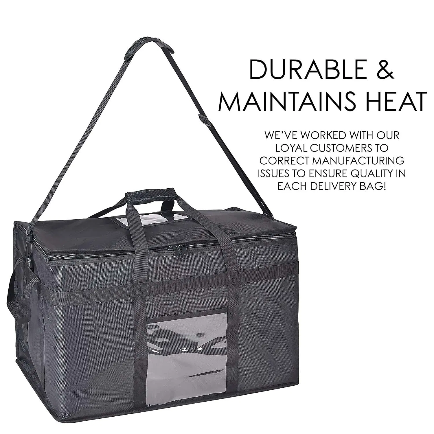 Insulated Bag Food Delivery Bag 2 Pack Bag with Hardboard Bottom