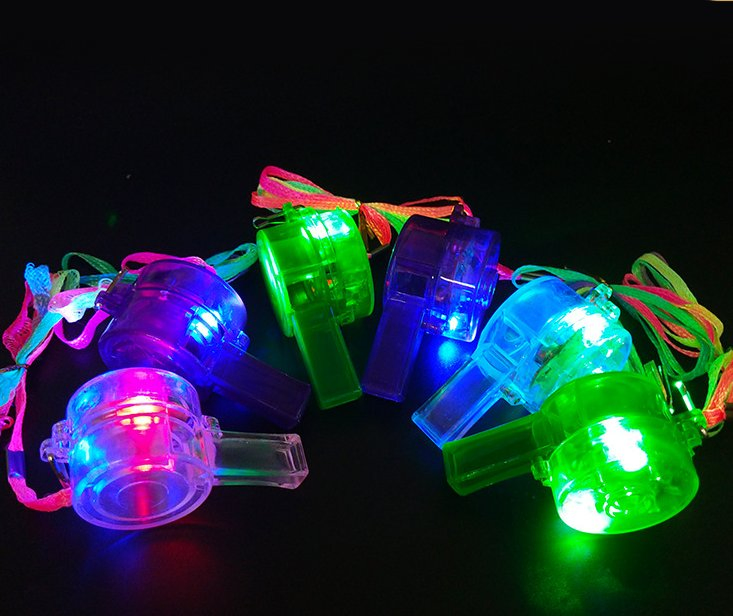 Colorful LED Whistle Light up Noise Maker Whistle Glow in The Dark for Party Favor