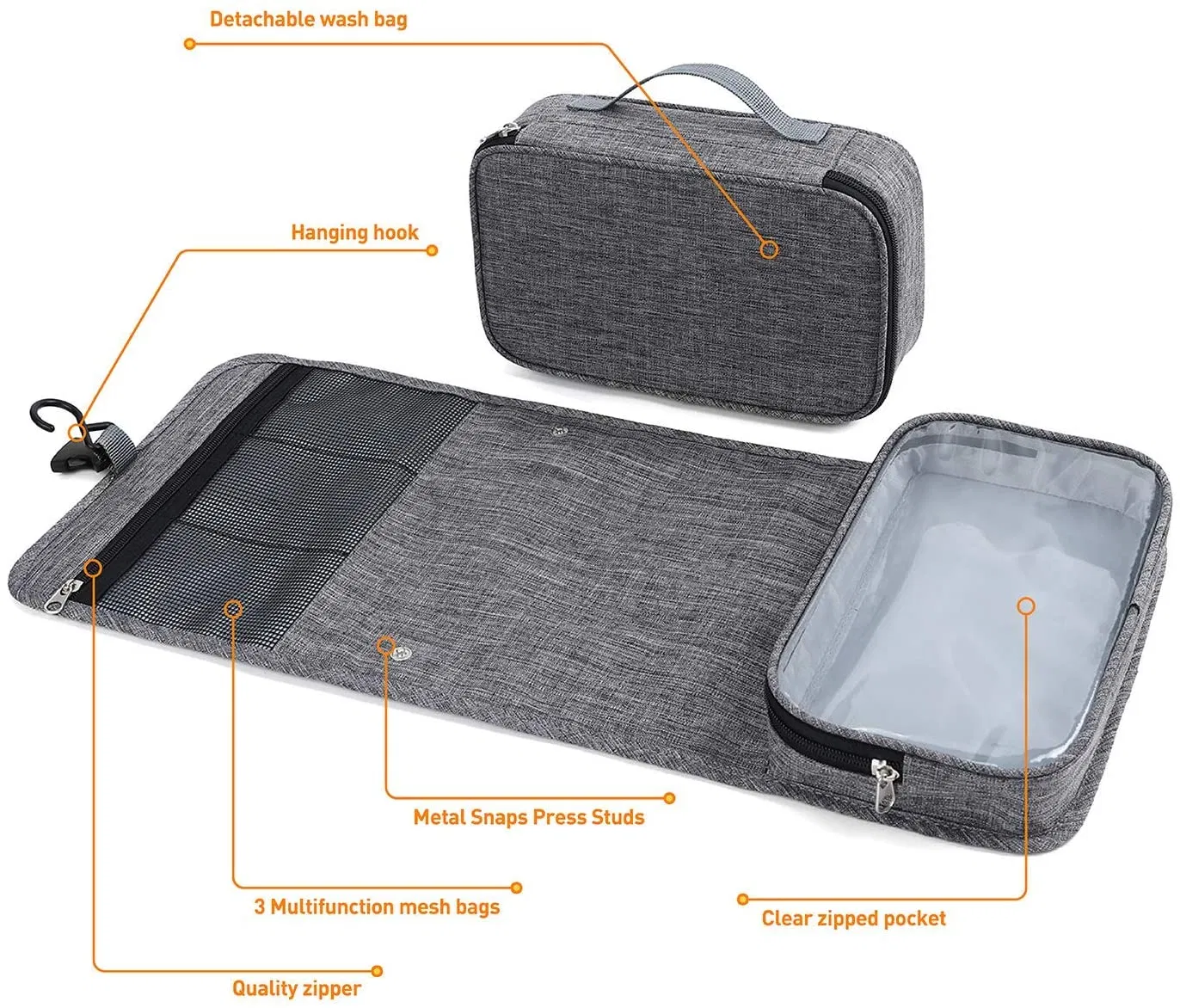 Portable Cosmetic Hanging Makeup Organizer Travel Toiletry Bag for Men/Women