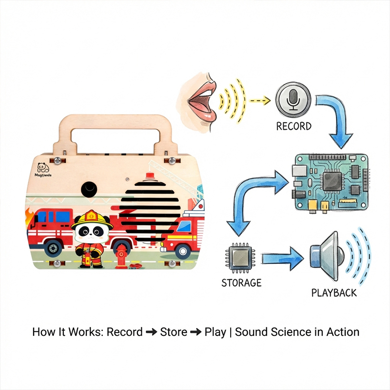Wooden Voice Recorder DIY Kit Stem Educational Toy for Kids Play