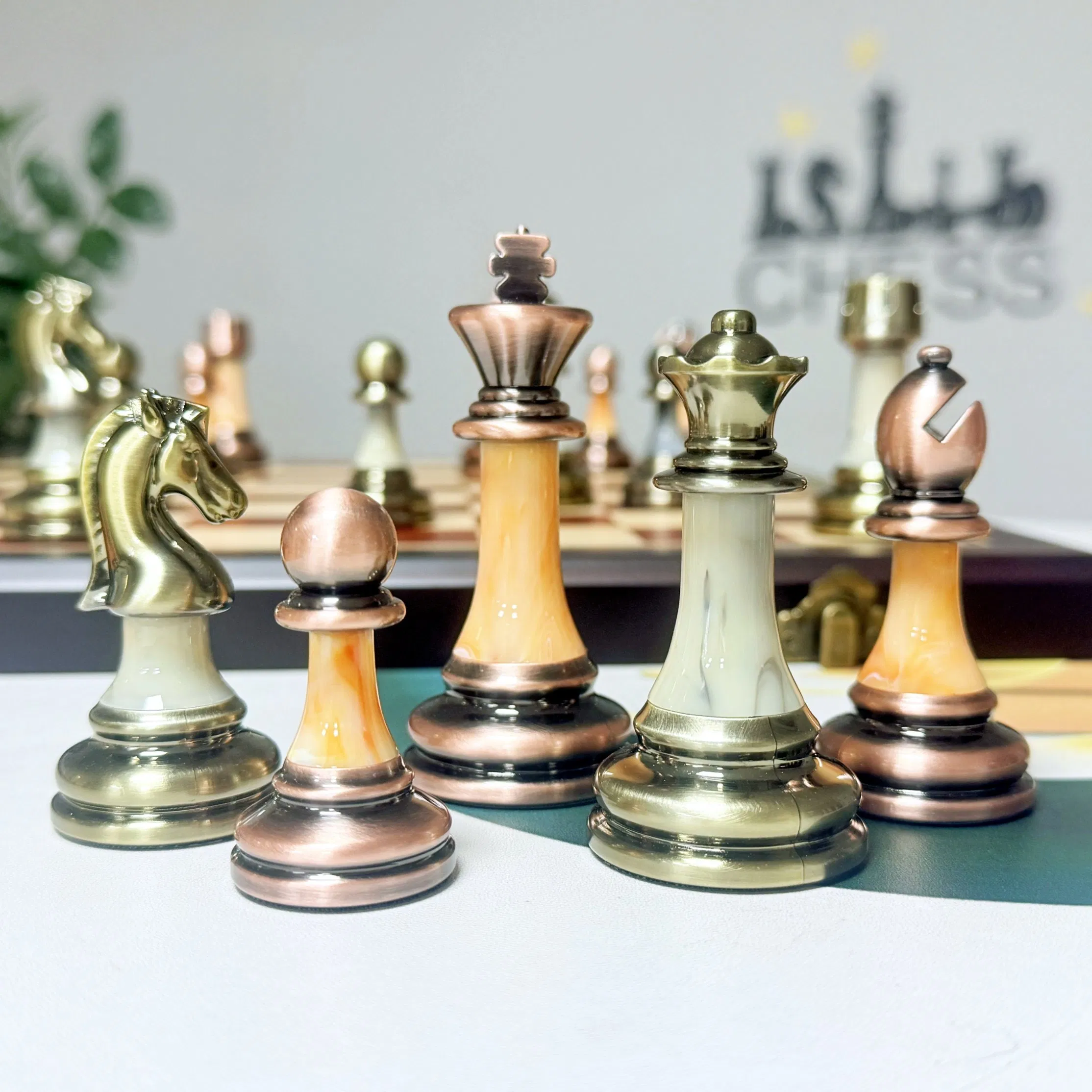 Board Game Suit 3.5 Inch Luxury Marbled Chess Pieces