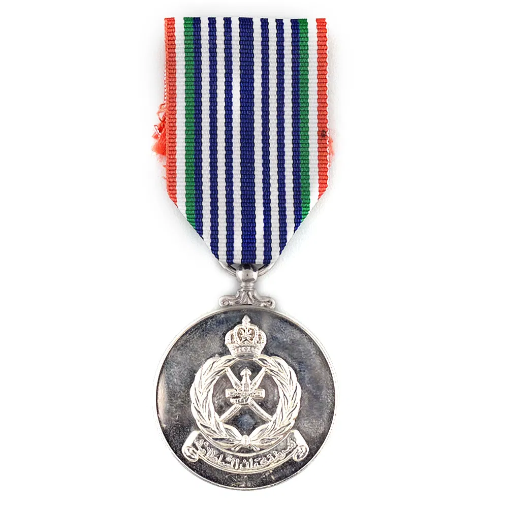Wholesale Zinc Alloy Metal Custom 3D Logo Oman Medal Soft Hard Enamel Oman Sultans Medals Miniature with Ribbon Military Medal