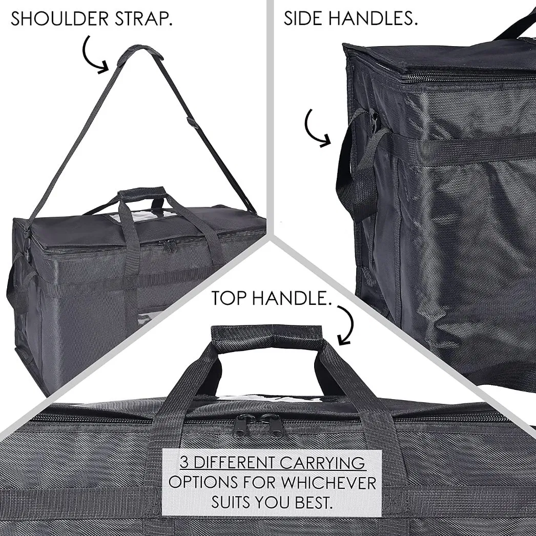 Insulated Bag Food Delivery Bag 2 Pack Bag with Hardboard Bottom