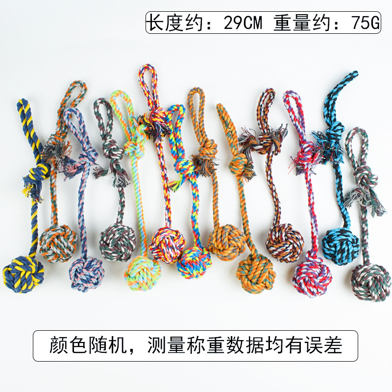 Interactive Pet Toy Cotton Rope Eco Friendly Custom Double Knotted Aggressive Chewers Dog Rope Toys