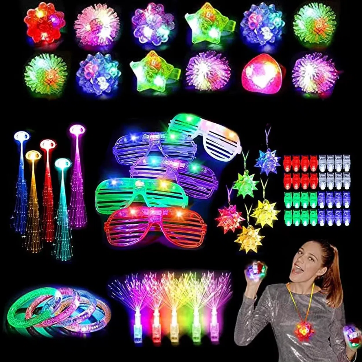 Nicro LED Light up Toys Party Favors Glow in The Dark Party Supplies Light Decoration
