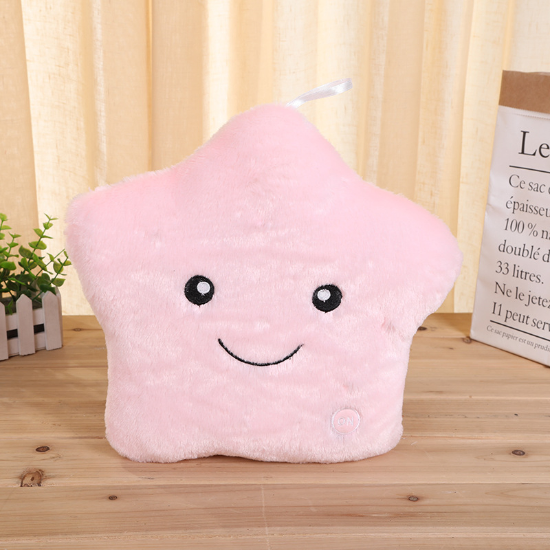 Free Sample Star Pillow Plush Toys Cute Luminous Pillow Toy LED Light Glow in Dark Plush Pillow Doll Kids Toys for Children
