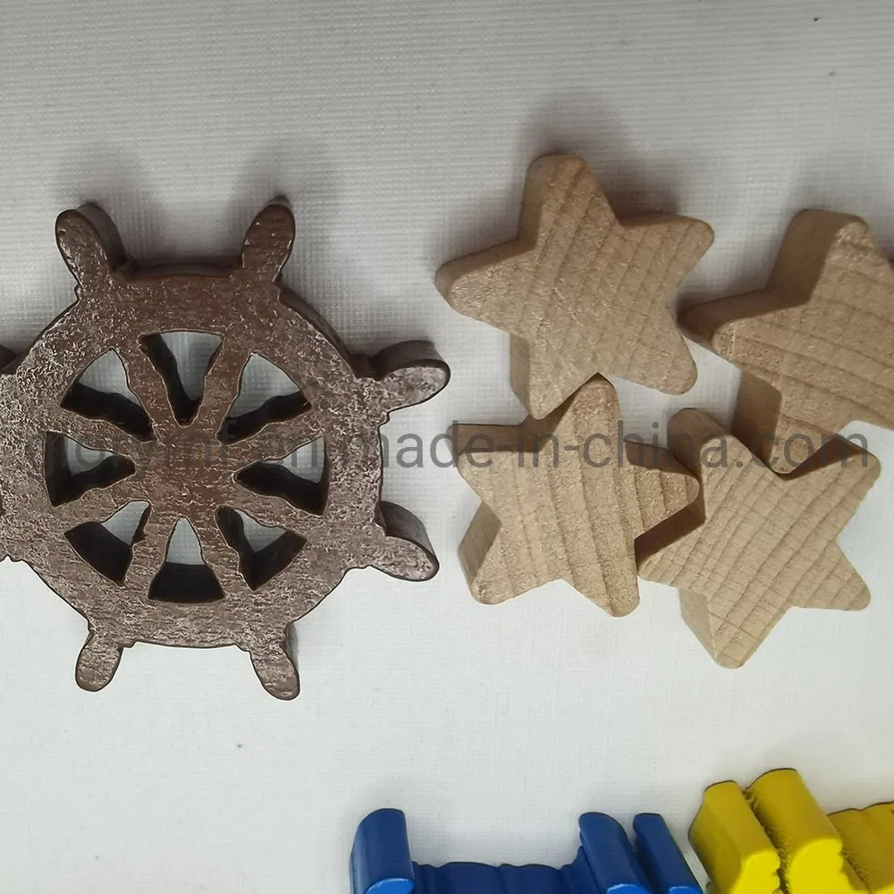 Multicolor Accessories Game Token Piece Board Game Piece Wood Stars