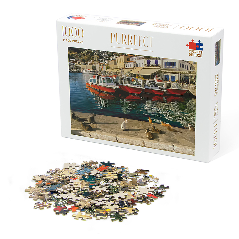 Sustainable Custom Varnished Pet+Eco-Friendly Paper Cardboard DIY Jigsaw Puzzle Toy Educational Game for Adults