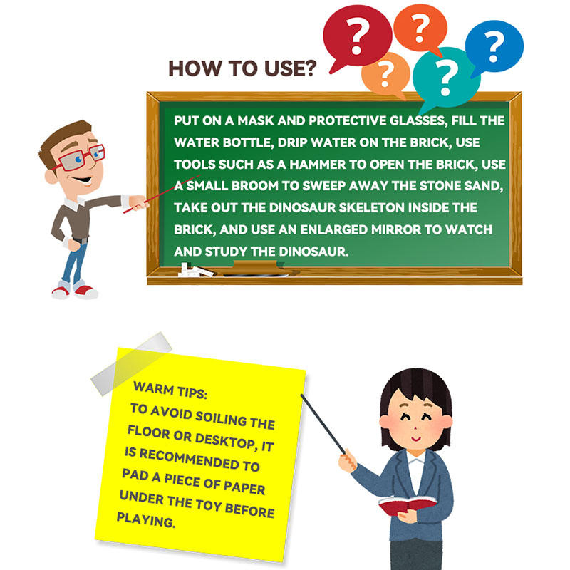 Kids Surprise Gift Blind Box Science Educational DIY Dinosaur Skeleton Fossil Digging Toy Gypsum Dinosaur Fossil Excavation Kits