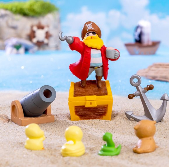 Dollhouse Luxury Sand Ocean Landscaping Model Fishing Boats Miniature Pirate Anchor Rudder Treasure Chest