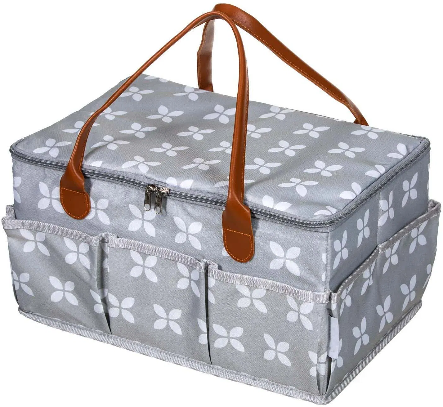 Large Diaper Caddy, Craft, Toy Organizer Bag with Zip-Top Cover