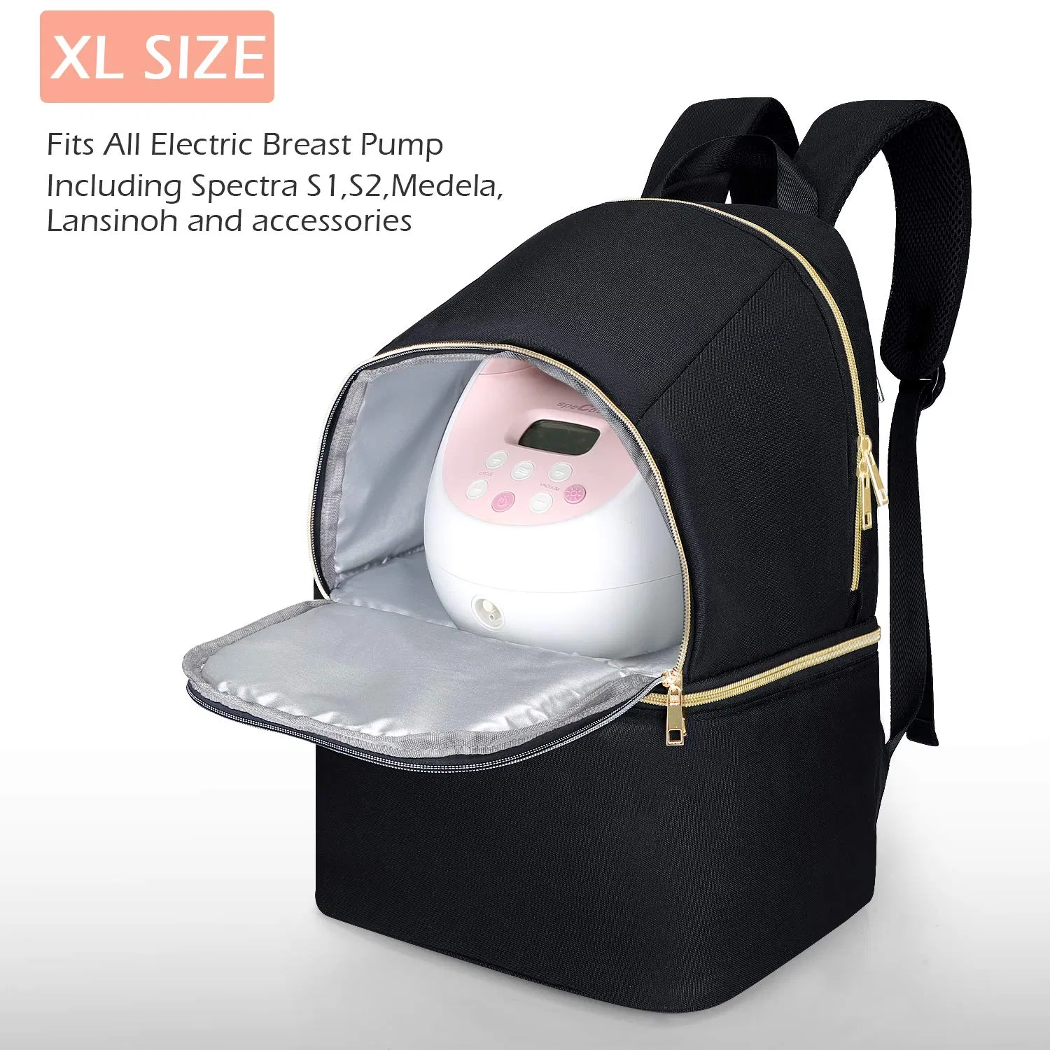 Breast Pump Bag Backpack Bag with Cooler Compartment