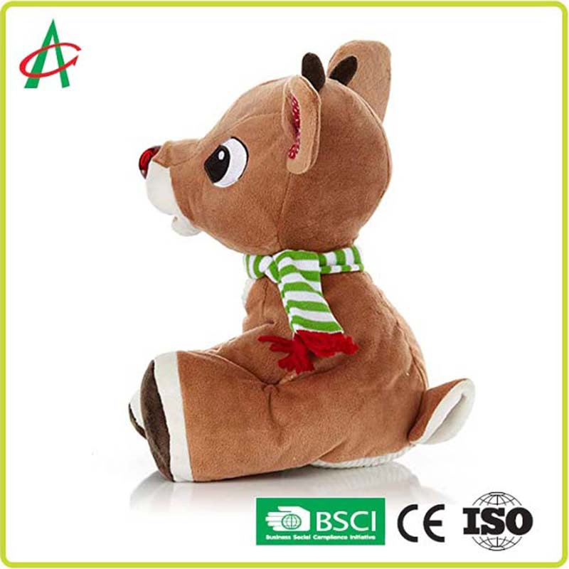 Factory Custom Baby First Christmas Gift Red-Nose Reindeer Plush Toys