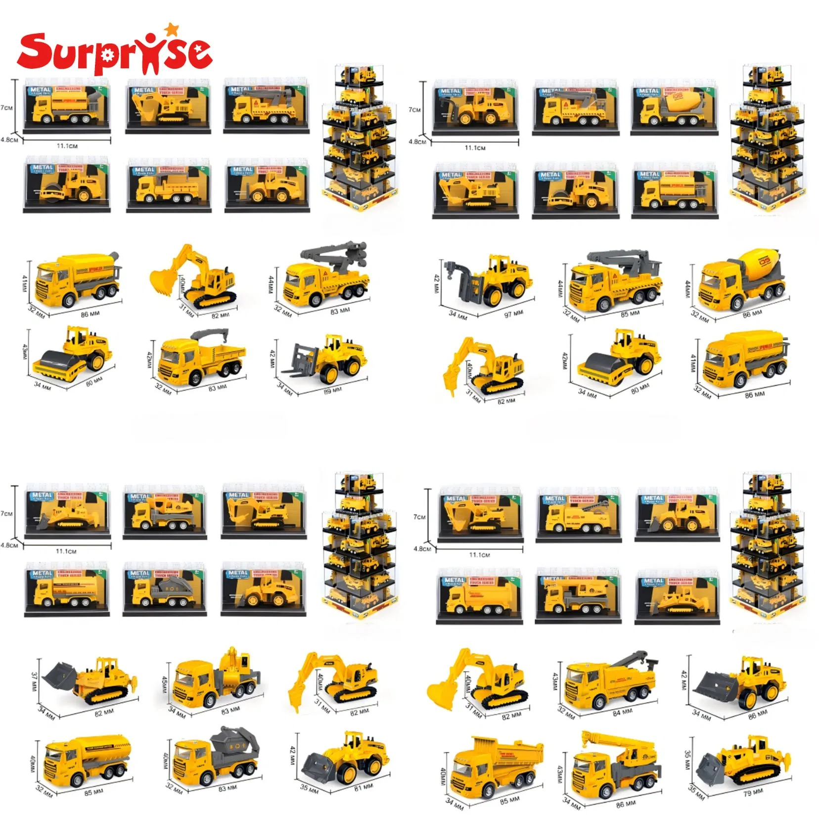 Alloy Diecast Model Construction Truck Kids Die Cast Toy Car