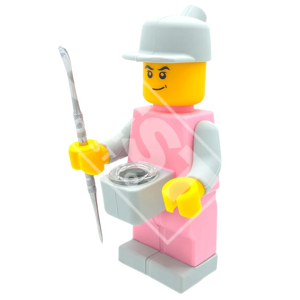 Bestdistro New Design Wholesale Silicone Lego Minifigures Design Glass Silicone DAB Rig Pipe Smoking Water Pipe Smoking Accessories