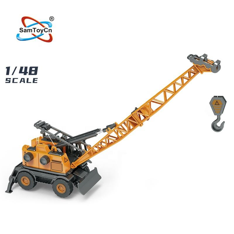 Samtoy 1: 48 Boys Die Cast Friction Toy Vehicle Truck Alloy Metal Diecast Model Car Truck Crane Toy for Kids Plastic Toy Car