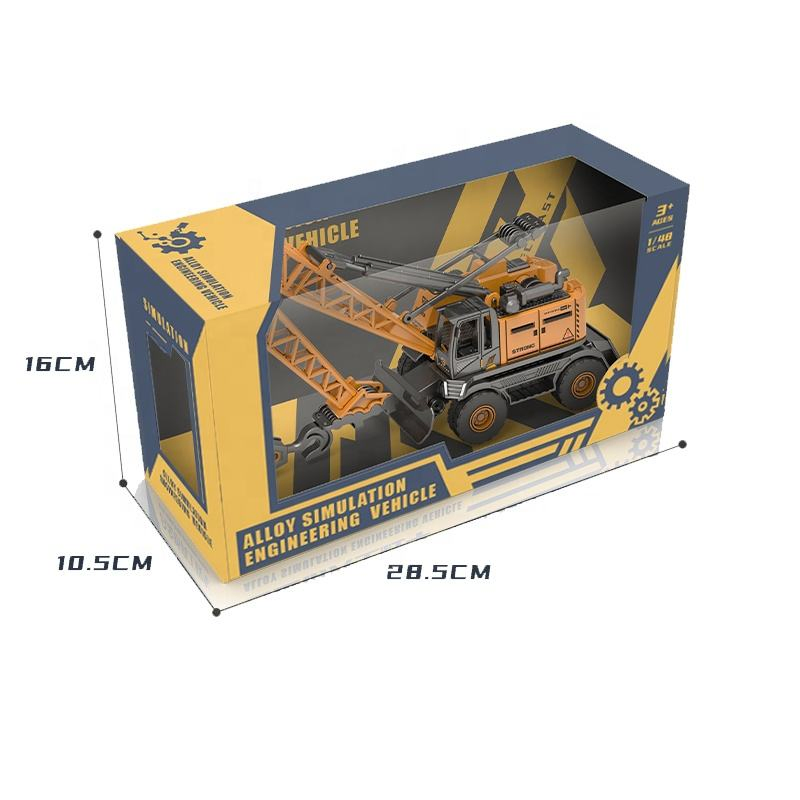 Samtoy 1: 48 Boys Die Cast Friction Toy Vehicle Truck Alloy Metal Diecast Model Car Truck Crane Toy for Kids Plastic Toy Car