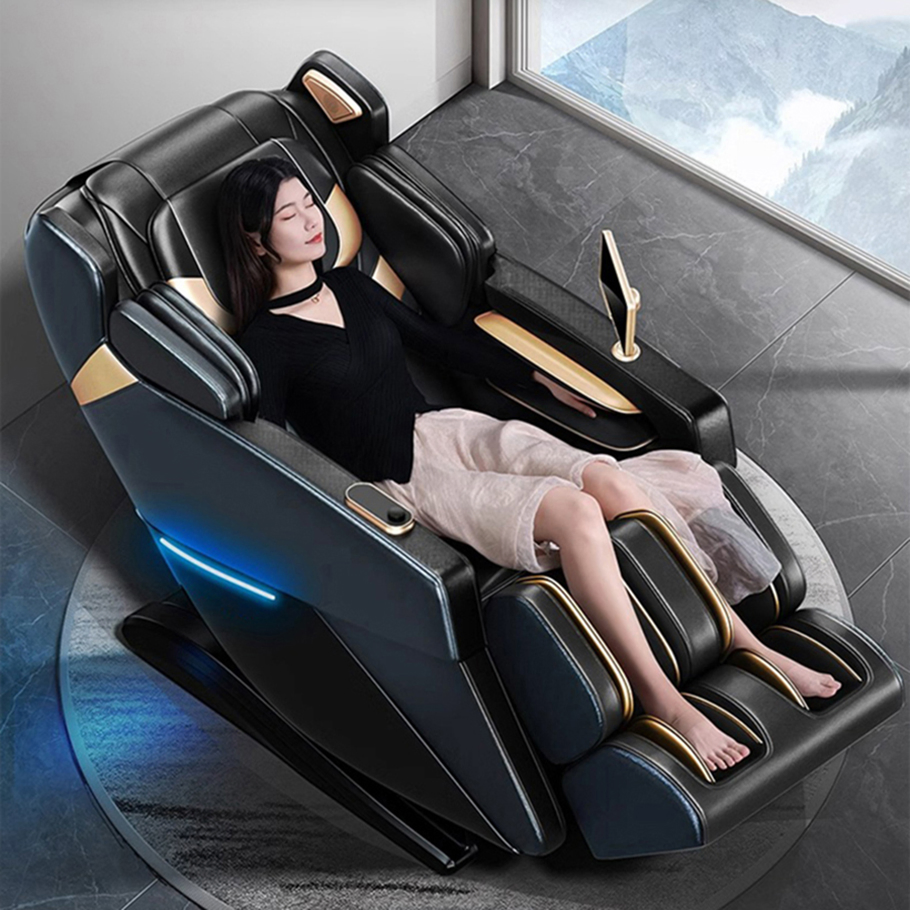 Luxury SL Track Shiatsu Grey Foot SPA Full Body Seat Zero Gravity Space Capsule Massage Chair