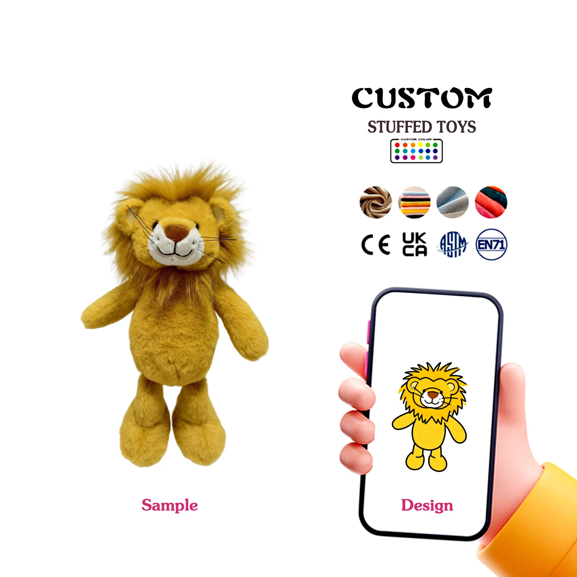 Low MOQ Custom Animals Lion Plush Toy Holiday Gift