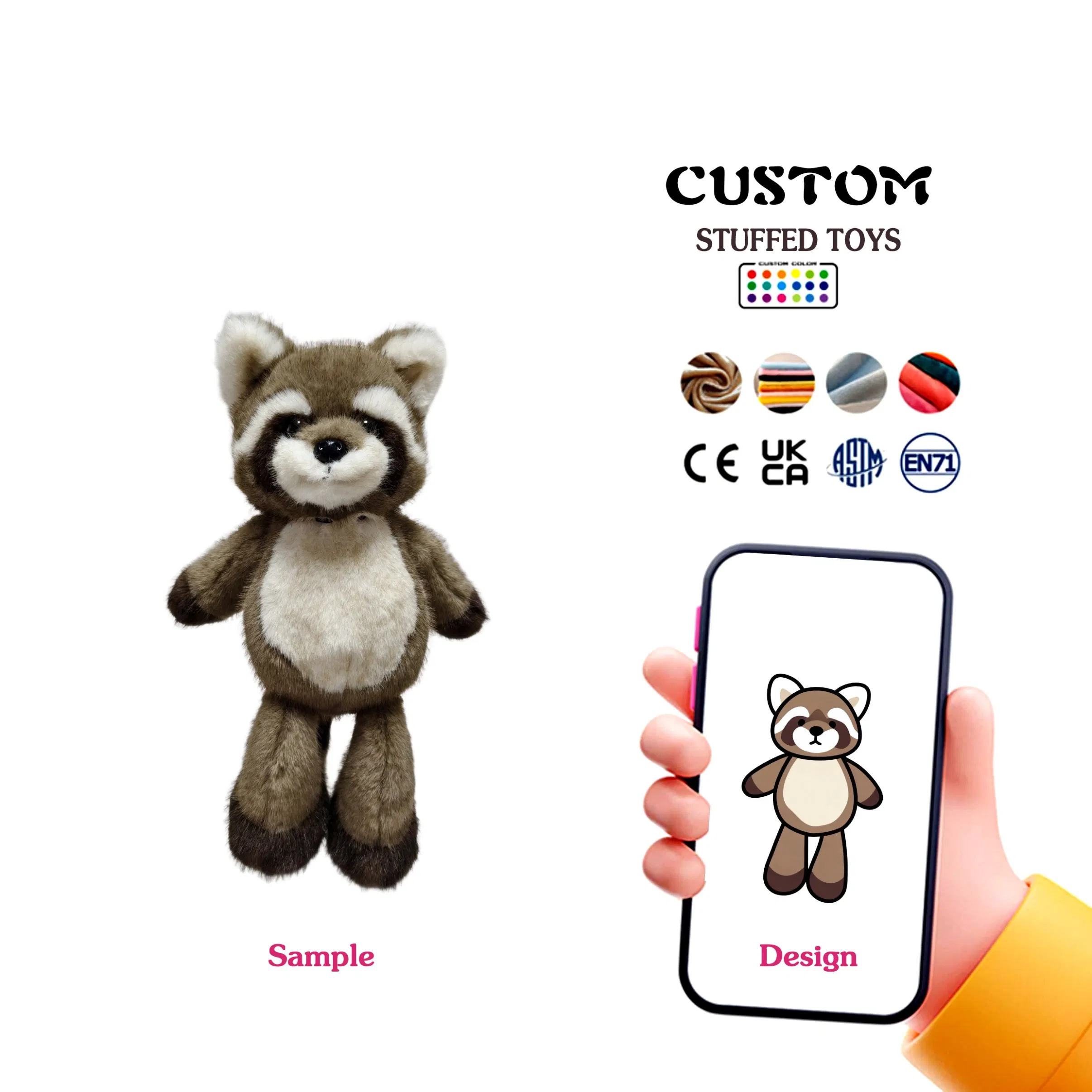 CE Factory High Quality Custom Raccoon Cute Plush Animal Toy
