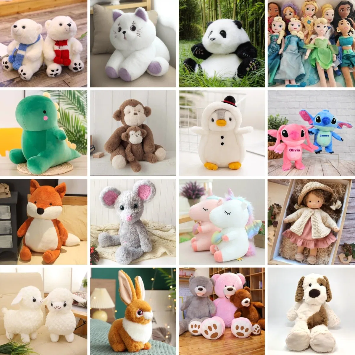 OEM Manufacturer Customized Stuffed Animals Christmas Mini Small Big Giant Bulk Personalized Cute Cartoon Anime Soft Wholesale Price Custom Plush Doll Factory