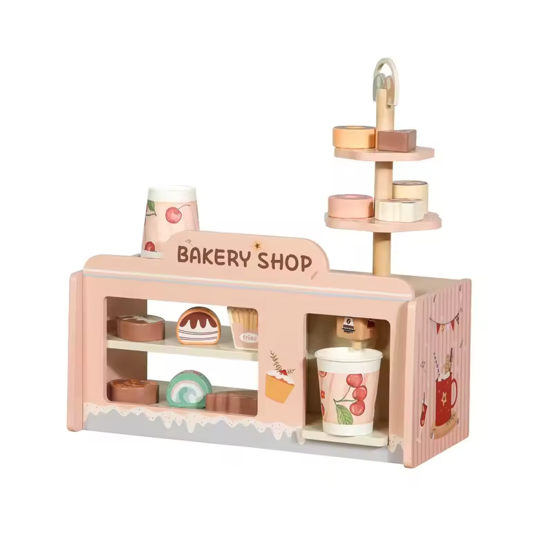 Eco-Friendly Wood Custom Baby Simulation Wood Educational Pretend Bread Kitchen Set Early Learning Toys