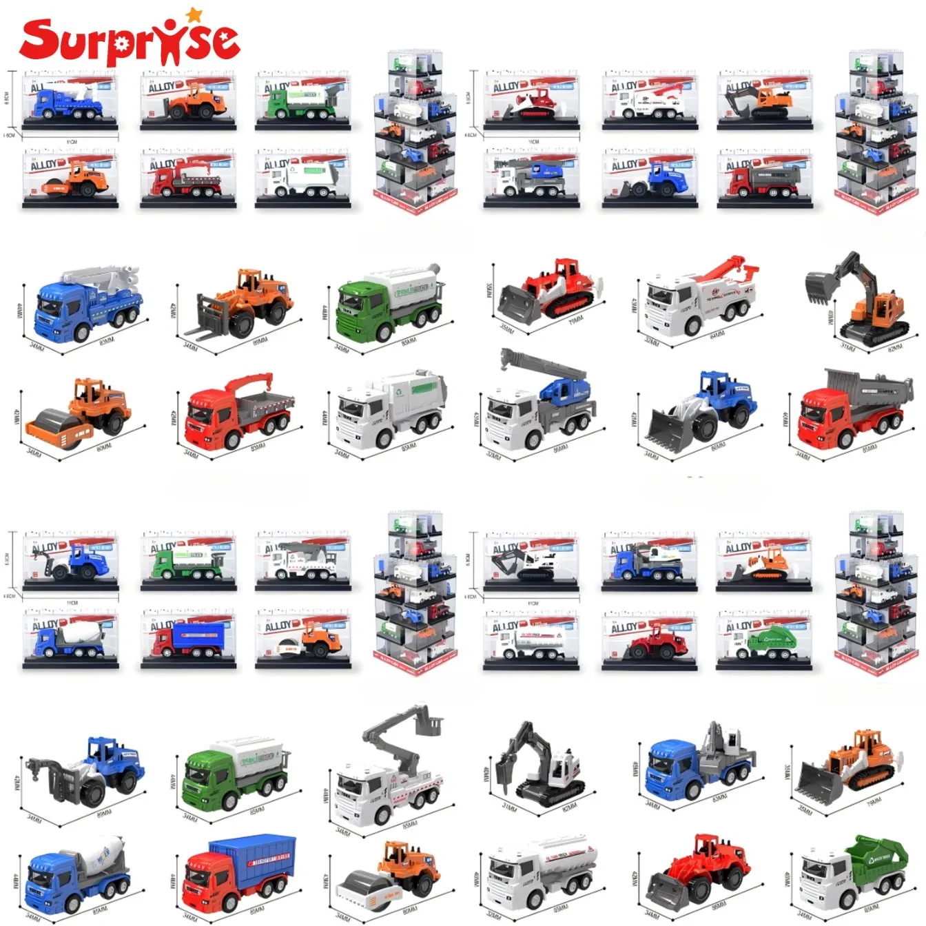 Alloy Diecast Model Construction Truck Kids Die Cast Toy Car