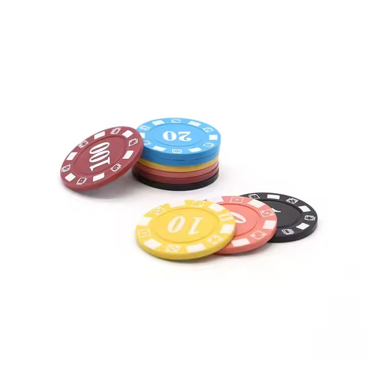 Customized 4G Double Color Plastic Poker Chips Pieces