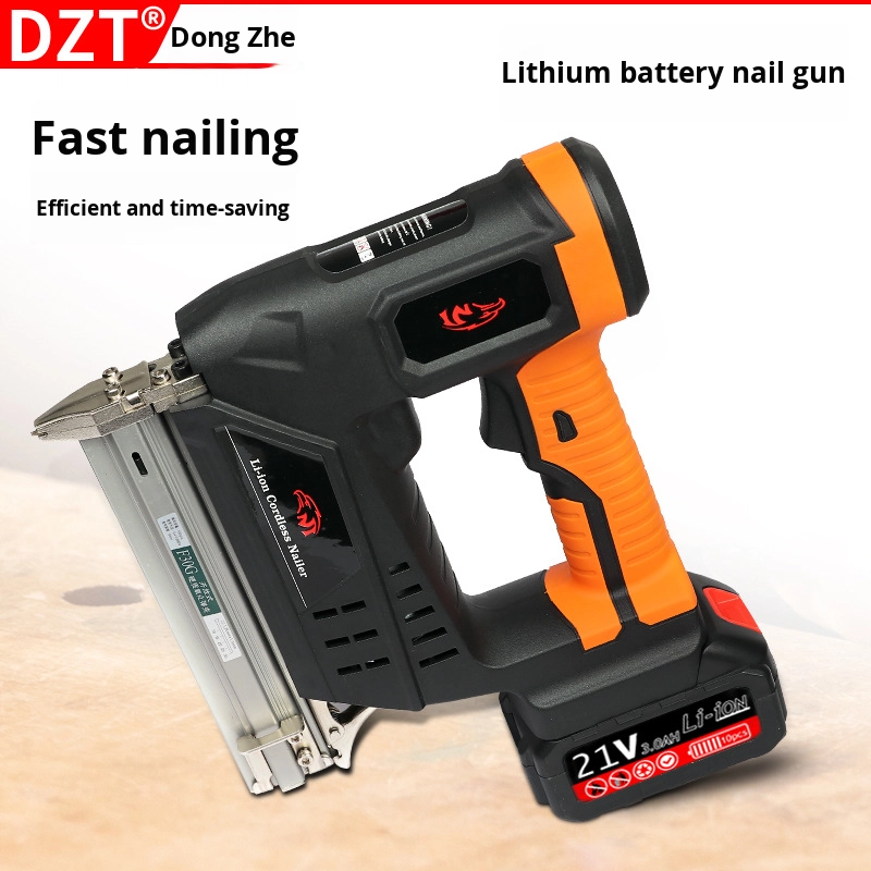 Lithium Battery Electric Industrial Grade Brush Motor Nail Gun F30 2.0Ah Low Noise Automatic Water Woodworking Nail Gun