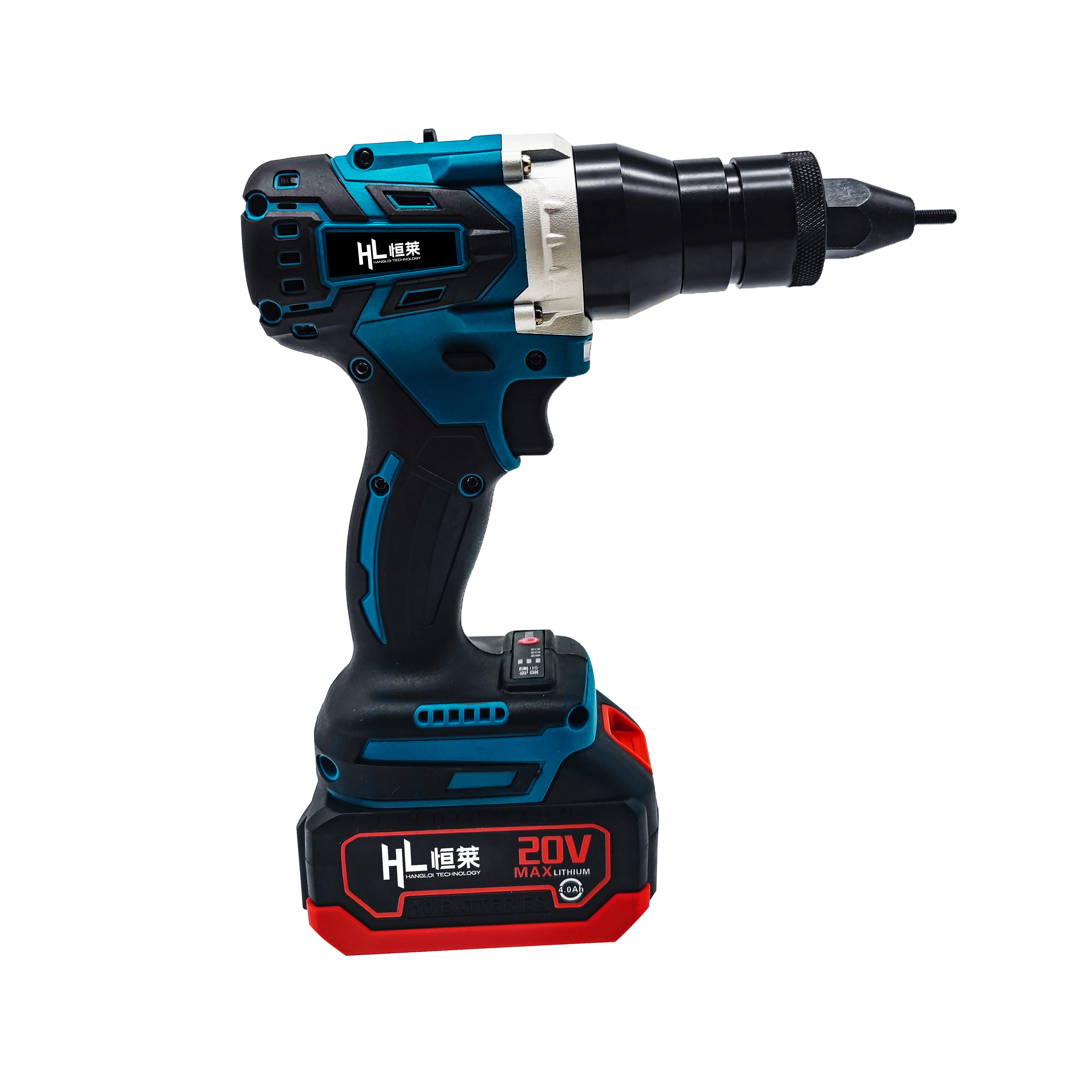 20V Cordless Brushless Motor Fully Automatic Industrial Lithium Battery Nut Riveting Gun M3-M12 Nut Rivet Machine Tool for DIY