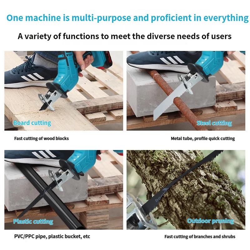 Small Lithium-Ion Reciprocating Saw Multi-Functional Electric Saber Saw Plug-In Reciprocating Cutting Machine for Woodworking
