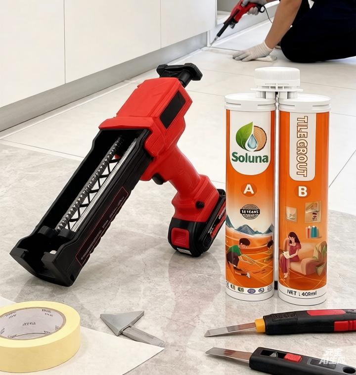400ml 1:1 Double Epoxy Adhesive Electric Caulking Gun 21V Battery Pack Cordless Two-Component Silicone Gun OEM Industrial
