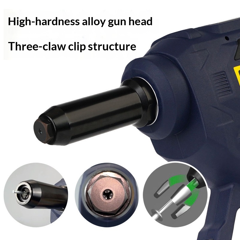 Lithium Battery Brushless Industrial Grade Electric Rivet Gun Pull Nail Gun Fully Automatic Charging Core Pulling