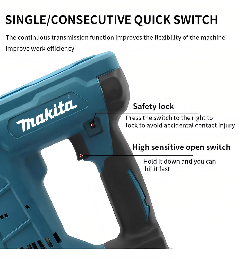 Professional Makita 15-35mm Electric Furniture Carpentry Tacker Stapler Woodworking Electric Makita Brushless Nail Gun