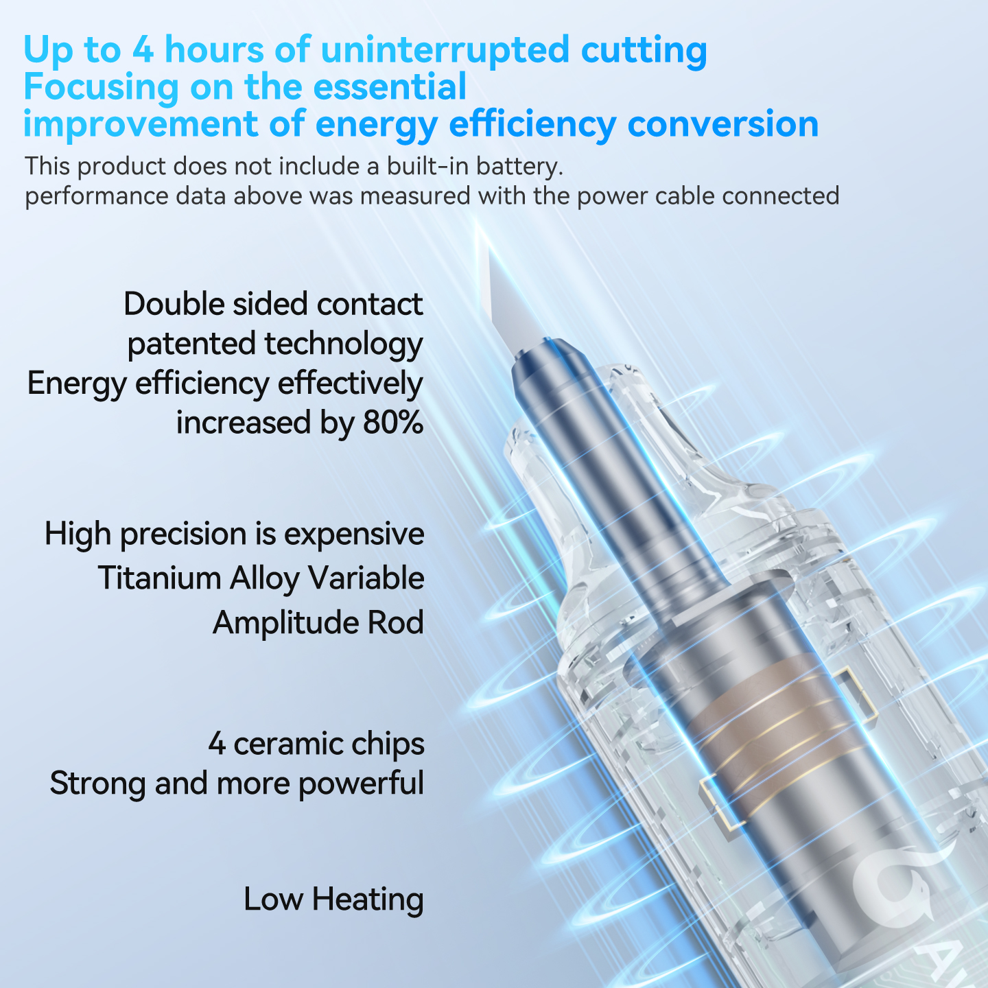 Awgem 40kHz 45W Handheld Portable Ultrasonic Knife Cutter for Plastics Electric Ultrasonic Blade Cutter