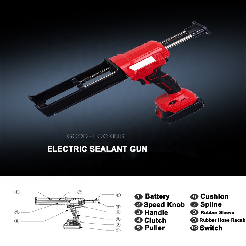 Alloy Skeleton Caulking Gun Glass Sealant Gun Best Quality 2 Component Electric Cordless Sealant Gun Automatic