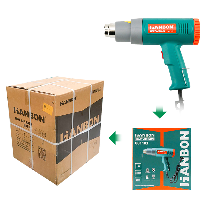 Professional New Model 2000w Electric Quick Portable Temperature Controlled Heat Hot Air Gun Shrink Wrap