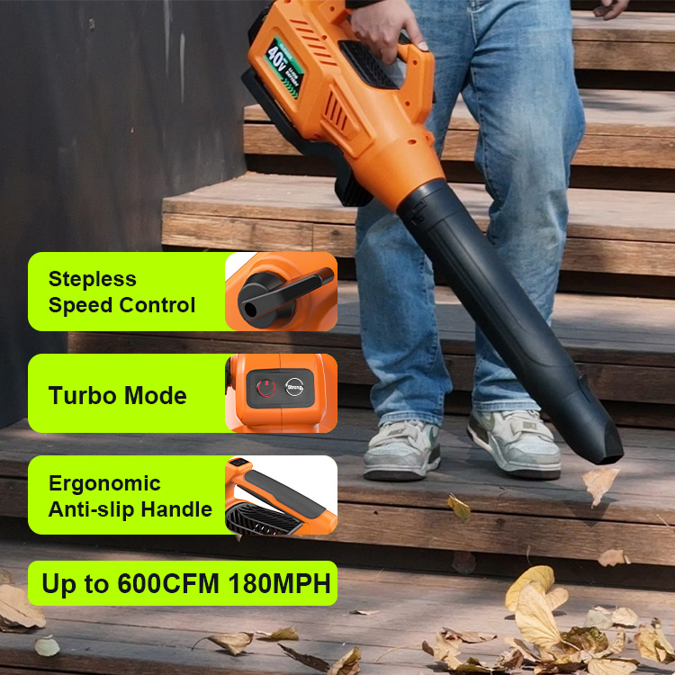 New Design Cordless Leaf Blower Wireless 40V Powered Battery Leaf Air Blower For Leaf And Snow
