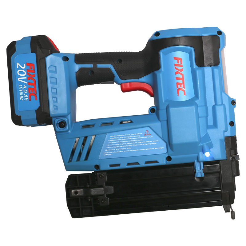 FIXTEC 2.0Ah Li-Ion Battery 20V Electric Cordless Pneumatic Nailer Gun Strong Concrete Nail Guns for Wood