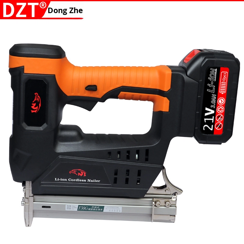 Lithium Battery Electric Industrial Grade Brush Motor Nail Gun F30 2.0Ah Low Noise Automatic Water Woodworking Nail Gun