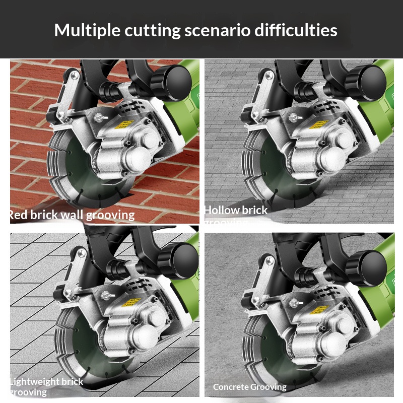 Power One-Step Forming Industrial Concrete Cutter Wall Grooving Machine Dust-Free Slotting with 220V Electric Source