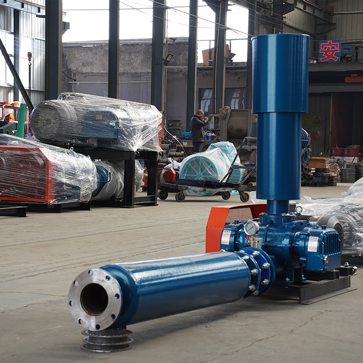 Positive Displacement Stainless Rotary Three Leaf Roots Type air Blower 30kw 45kw 70kw 2 Inches 7hp Manufacturer for Industrial