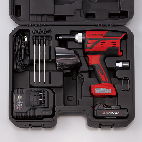 Ultra High Speed Durable Lobtex R2B1 18V Brushless Cordless Lithium-ion Battery Electric Rivet Gun Riveter Tool 10.5kN 21mm