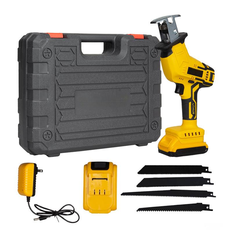 Cross-Border Foreign Trade Rechargeable Lithium Battery Mini Chainsaw Saber Saw Reciprocating Saw Wood Saw 21V 19mm Blade DIY
