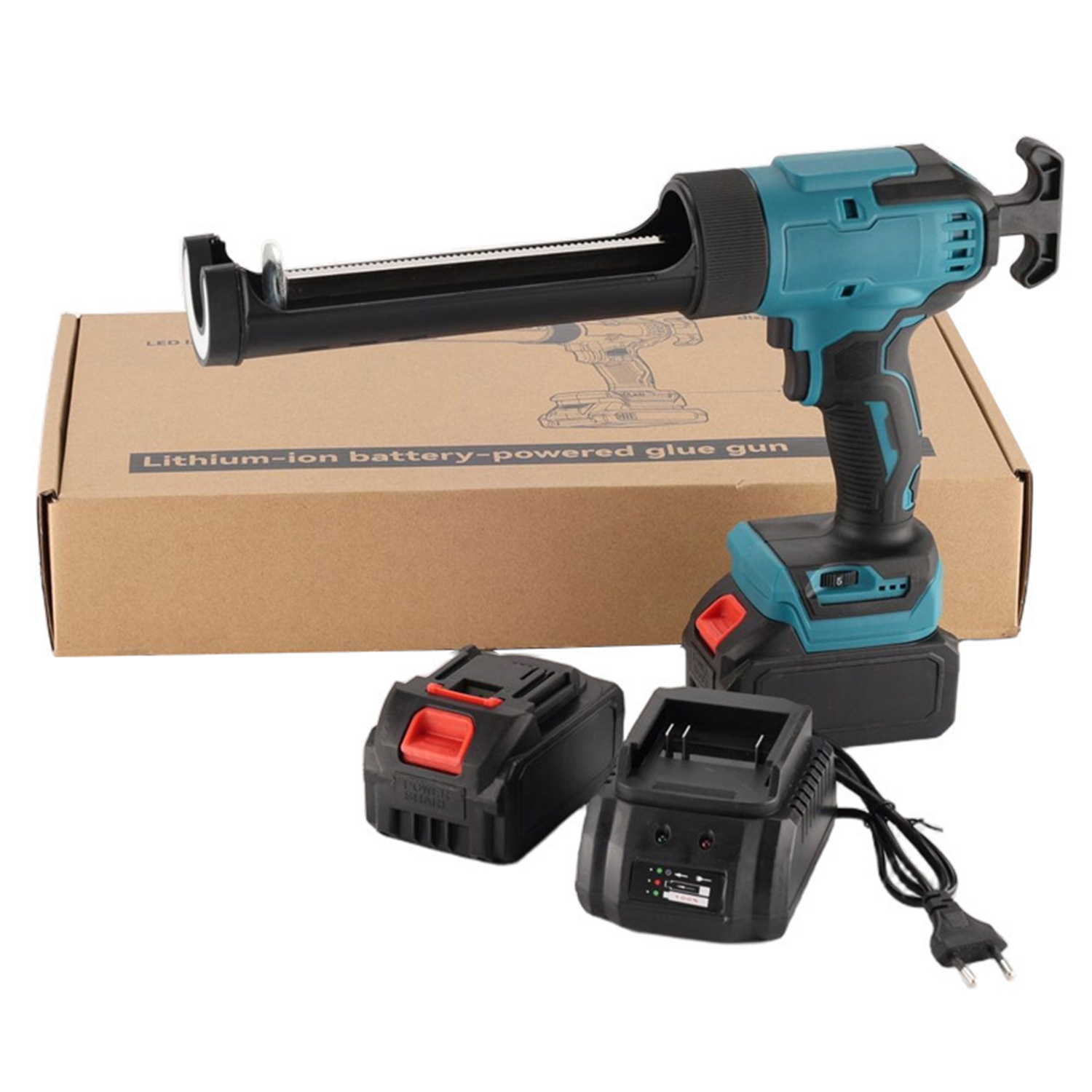 Industrial-grade Cordless Electric Caulking Gun for Sealing Glass, Battery-powered, Digital Display for Soft and Hard Sealants