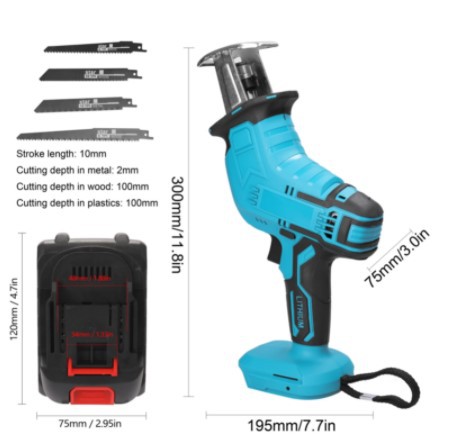 Small Lithium-Ion Reciprocating Saw Multi-Functional Electric Saber Saw Plug-In Reciprocating Cutting Machine for Woodworking
