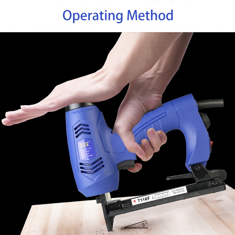 XINYI 7116F AC Electric Framing Nail Gun Aluminum Alloy &amp; Iron DIY Stapler Gun 220V 167pcs Capacity 3-Year Warranty