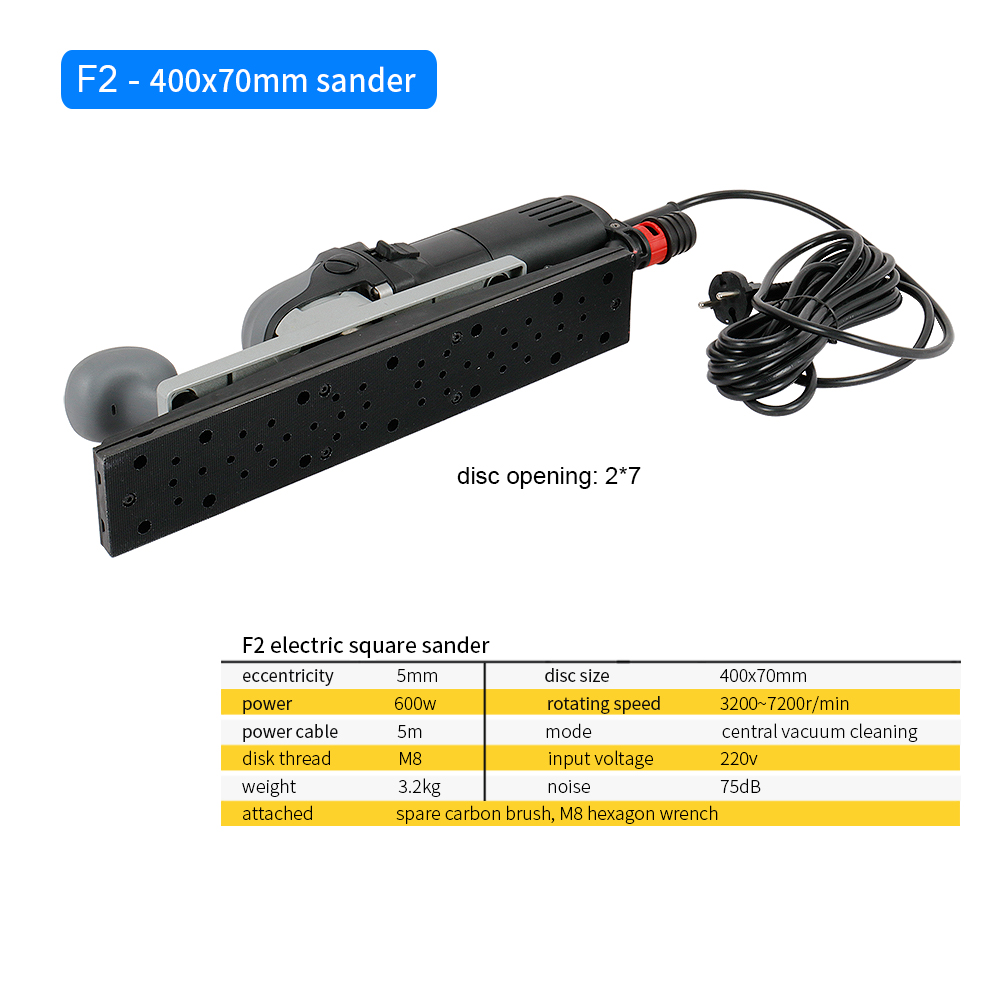 70*400mm Electric Corded Sander Random Orbital Sander for Wood Metal