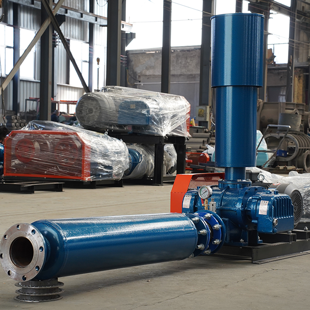 Positive Displacement Stainless Rotary Three Leaf Roots Type air Blower 30kw 45kw 70kw 2 Inches 7hp Manufacturer for Industrial