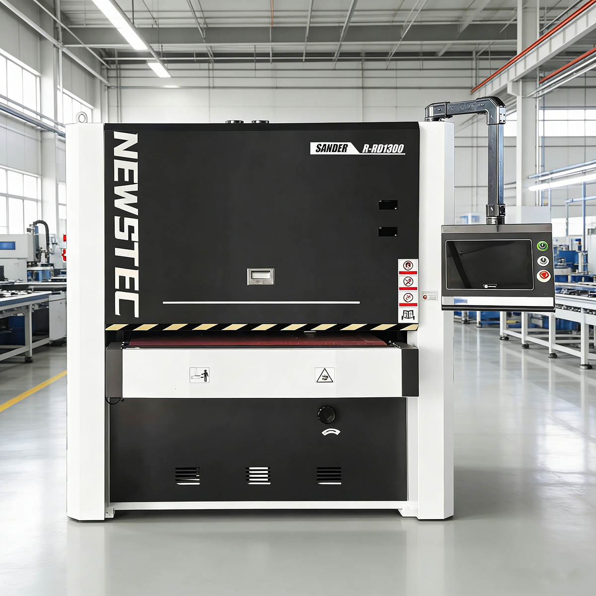 NEWSTEC 1300MM 1500MM Heavy Duty Wide Belt Sander Metal Sanding Deburring Machine 55kW Motor Automatic Operation 2-Year Warranty